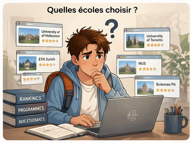 Lycéen qui se demande quelles écoles choisir pour un bachelor européen à l'étranger